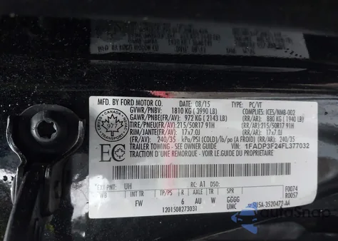 2015 Ford Focus Se z USA, uszkodzony, nr VIN 1FADP3F24FL377032